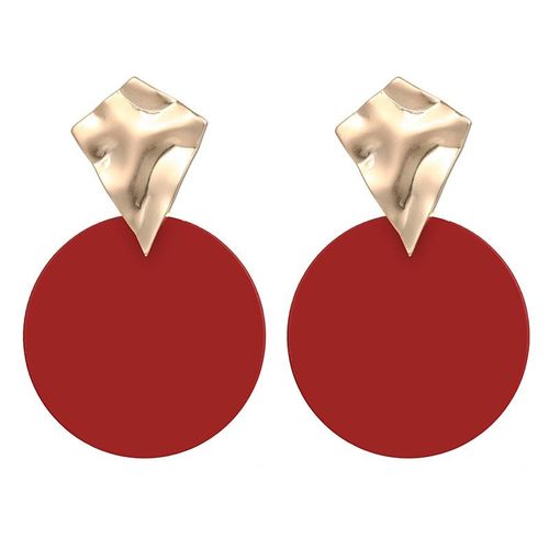 Boucles D'oreilles En Forme De Cône Doré Pour Femmes, Longues Boucles D'oreilles Rondes En Métal Rouge À La Mode, Bijoux De Déclaration À La Mode, 2021