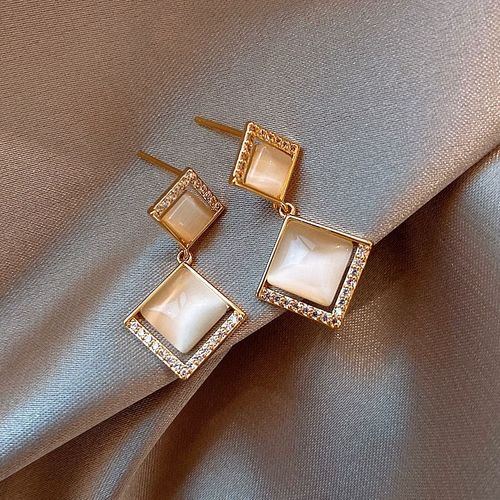 Boucles D'oreilles Géométriques En Acrylique Pour Femmes, Classique, Carré Opale, Mode Simple, Bijoux De Fête, Cadeaux, 2020
