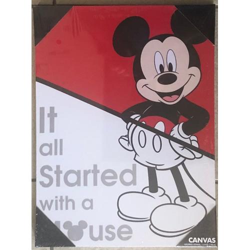 Canvas Toile Mickey It All Started With A Mouse, Walt Disney, Tableaux, Dessin Animé, Figurine