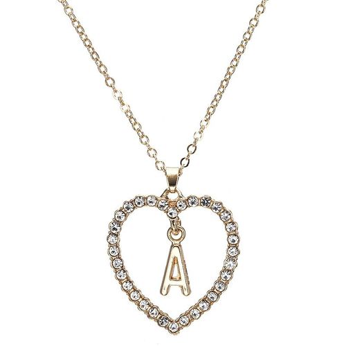 Collier Et Pendentifs En Or Avec Lettre C¿Ur, Double Strass, Ras Du Cou, Pour Femmes, Nouvelle Collection 2021
