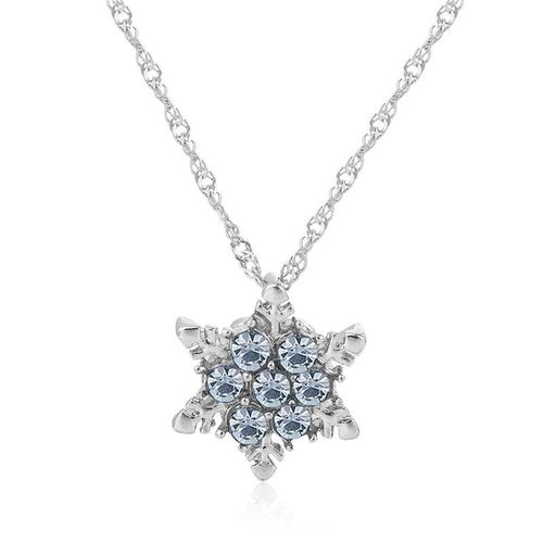 Collier À Breloques Vintage Pour Femmes Et Filles, Cristal Bleu, Flocon De Neige, Zircon, Fleur, Pendentif, Bijoux, Cadeau, Vente En Gros, Nouvelle Collection 2020