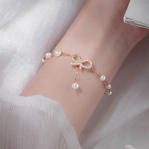 Bracelets À Fleur Douce En Perle Blanche Pour Femmes, Joli Bracelet À Chrysanthème Simple Marguerite, Bijoux À La Mode, Accessoires Bijoux