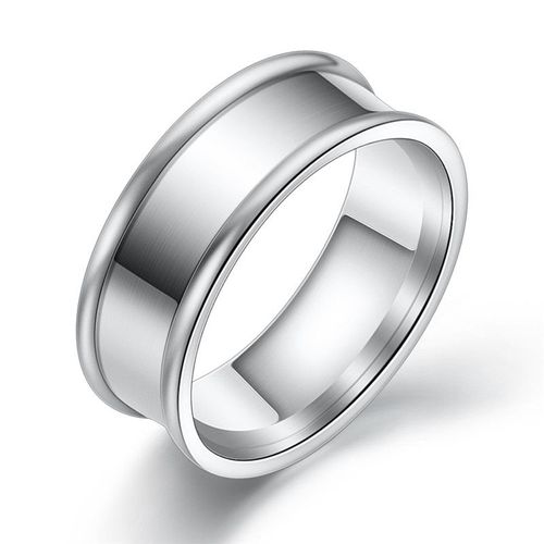 Bague En Titane Et Acier Inoxydable Pour Femme, Couleur Argent, 316l