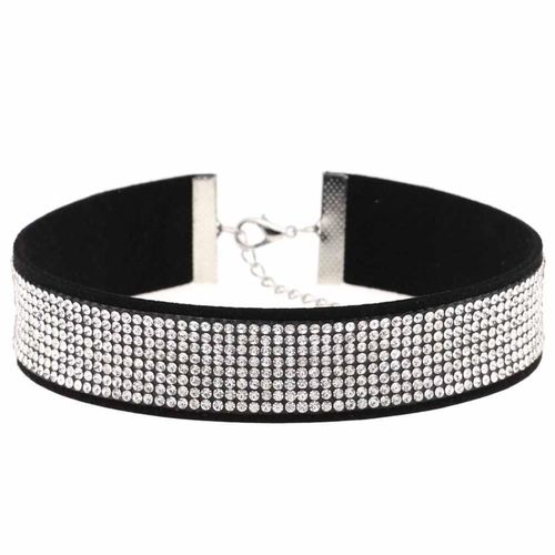 Collier Ras Du Cou En Cuir À Multicouches Pour Femmes Et Filles, Pendentif À Breloques En Cristal, Style Gothique, Tendance, 2019
