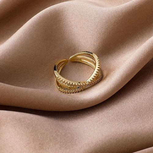 Bague Géométrique Ajustable Pour Femmes, Bijoux En Métal Doré, Simple, Croix, Tendance, Mignon, Délicat, Nouvelle Collection 2021