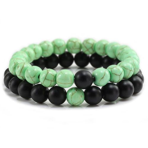 Bracelet À Perles Yin Yang Pour Hommes Et Femmes, 2 2021, Bracelet De Distance, Classique, En Pierre Naturelle, Blanc Et Noir, Nouvelle Collection Pièces/Ensemble