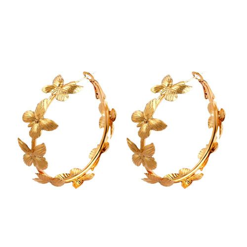 Grandes Boucles D'oreilles Papillon Creux Pour Femmes, En Métal Multicolore, Géométrique, Design Créatif, Bijoux De Fête, Tendance, Nouvelle Collection