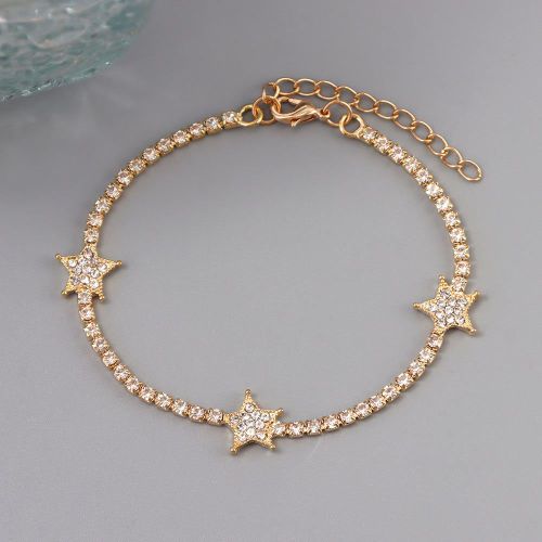 Bracelets De Cheville Étoile En Strass Pour Femmes, Chaîne De Pied De Tennis, Couleur Or Argent Cristal, Bijoux Sur La Jambe, À La Mode, 2021