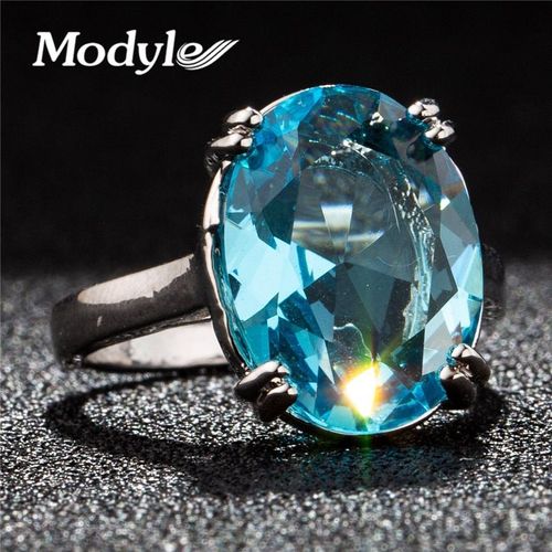 Bague De Fiançailles En Cristal Bleu Cz Pour Femme, Bijoux, Accessoires, Vente En Gros