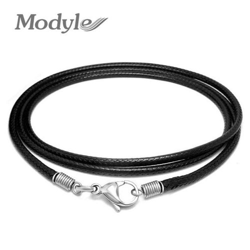 Collier En Cuir Noir Pour Hommes Et Femmes, Long, Élégant, À La Mode