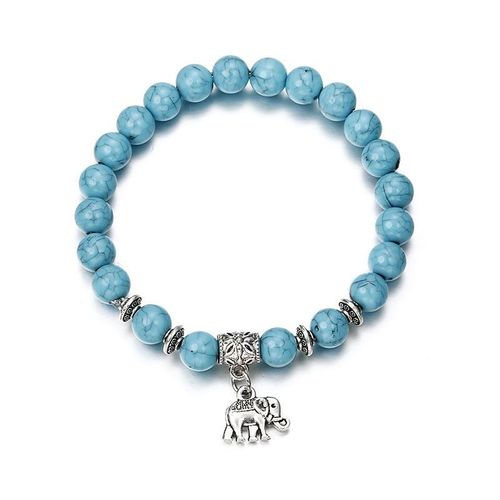 Bracelet En Forme D'éléphant, Classique, En Acrylique Bleu, Perlé, Pour Hommes Et Femmes, Tendance, Populaire, Meilleur Ami