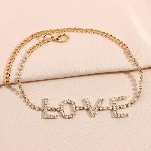 Bracelet De Cheville De Tennis Pour Femmes, Couleur Or Argent, Cristal, Lettre D'amour, Strass, Chaîne De Jambe, Sandales, Bijoux De Pied, Nouvelle Collection