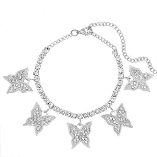 Bracelets De Cheville Papillon En Cristal Pour Femmes, Bijoux De Pied, Été Plage, Pieds Nus, Strass, Chaîne Sur Jambe, 2021