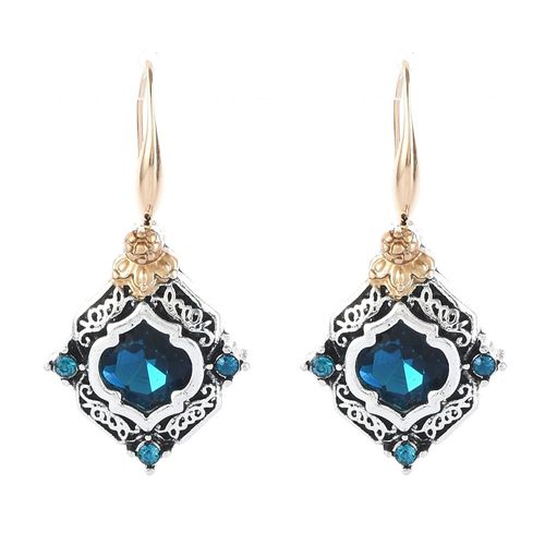 Boucles D'oreilles Vintage En Cristal Bleu Pour Femmes, En Forme De Goutte D'eau, En Losange, Strass, Cadeau De Fiançailles, De Mariage, Nouvelle Collection 2020