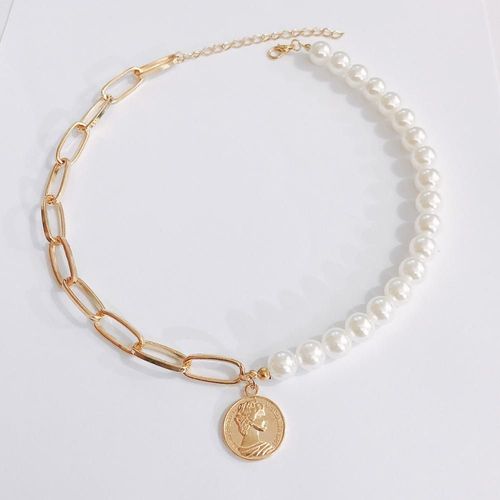 Collier Ras Du Cou Pour Femmes, Vintage, Rond, Perle, Pendentif, Géométrique, Punk, Bijoux, Cadeaux De Fête, 2021
