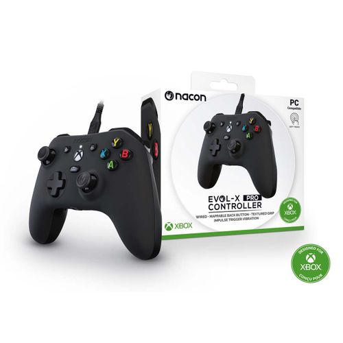 Manette Filaire Evol-X Nacon Noire Pour Xbox Series X/S, Compatible Pc Avec Un Câble Détachable De 3 Mètres