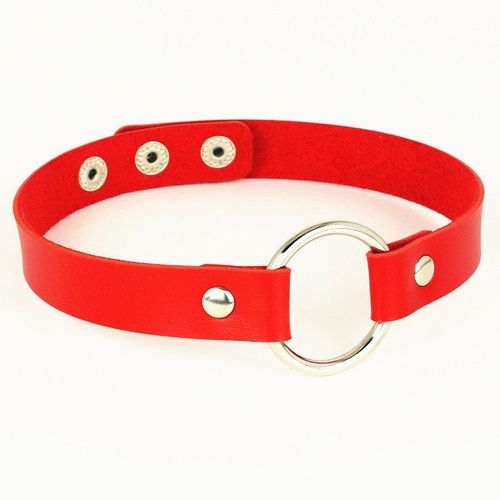 Collier Rond Gothique En Cuir Pu, Ras Du Cou, Punk Rock, Bijoux À La Mode