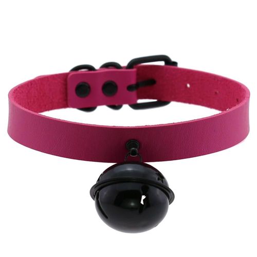 Collier Ras Du Cou En Cuir Pu Noir, Grande Cloche, Style Punk, Couples Femmes, Gothique Harajuku Festival, Bijoux