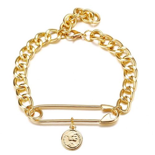 Bracelet Doré Punk Vintage En Métal Pour Femme, Nouveau Design, Couleur Or, Fleur Rose, Imitation Perle, 2021