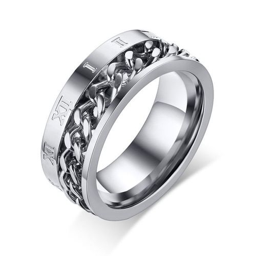 Bague Spinner À Chaîne En Acier Inoxydable Pour Hommes, Nouvelle Marque, Punk, Vintage, Couleur Noir/Or/Argent, 2021