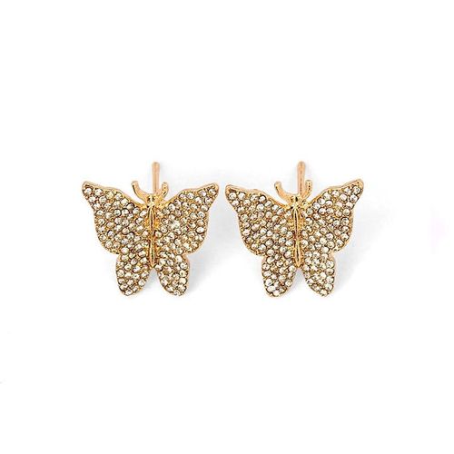 Boucles D'oreilles Papillon En Cristal Brillant Multicolore Pour Femmes, Petits Clous De Luxe, Strass Insecte, Bijoux De Fête Coréenne 2020