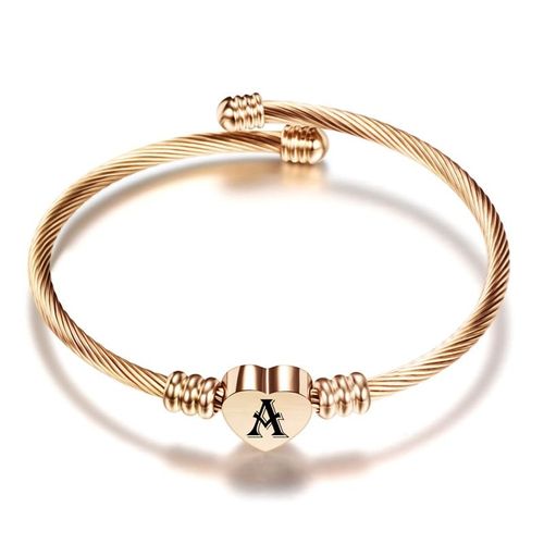 Bracelets Punk Vintahe En Forme De C¿Ur Pour Femmes, Couleur Or Rose, En Acier Inoxydable