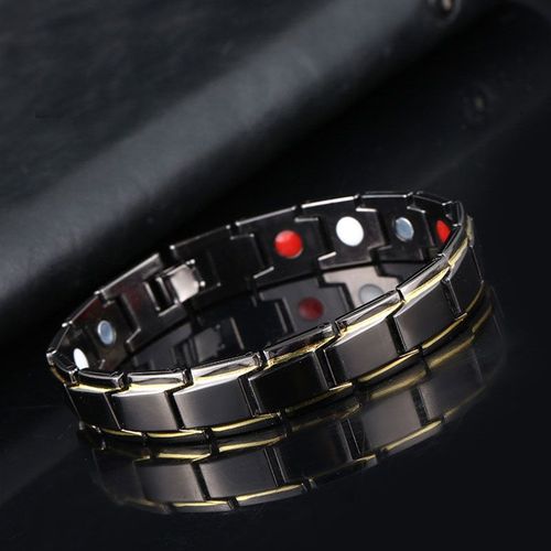 Bracelet En Hématite Magnétique Et Cuivre Pour Homme, Accessoire De Thérapie, Avec Fermoir À Boucle À Crochet, Bijoux De Soins De Santé