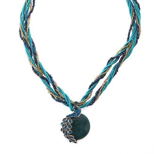 Collier Avec Pendentif Paon En Pierre De Cristal Naturelle Multicolore Pour Femme, Bijoux À La Mode, Cadeaux, Vente En Gros, Lots En Vrac