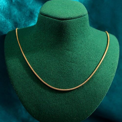 Collier Chaîne En Métal Doré De 59cm Pour Femmes Et Filles, Design Simple, Chaîne Serpent, Tendance, Bijoux Cadeau