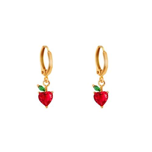 Boucles D'oreilles En Cristal Pour Femmes, Couleur Or, Fruits Mignons, Petites Boucles D'oreilles En Forme De Pomme, Fraise, Cerise, Raisin, À La Mode, Cadeau, Nouvelle Collection