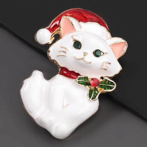 Broche Goutte À Goutte En Métal Pour Femme, Accessoire De Bijoux, Chat Noir, Blanc, Tendance, Créatif, Populaire, Corsage