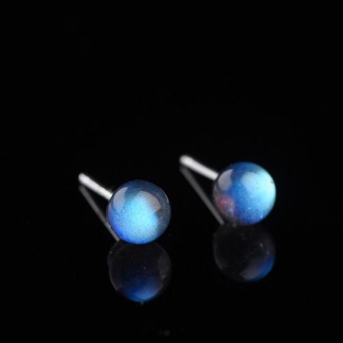 Boucles D'oreilles En Argent Sterling 925 Pour Femmes, Bijoux Élégants En Labradorite, 5 6mm, Cadeaux De Mariage, De Vacances