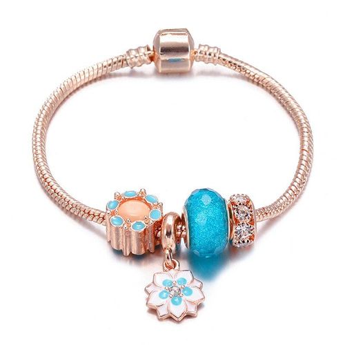 3 Types De Fanshion Pour Femmes, 100% Original Gelang Hanang Bracelet Spot Bijoux Fille Rose Or Rose Perles De Fleur Éblouissantes
