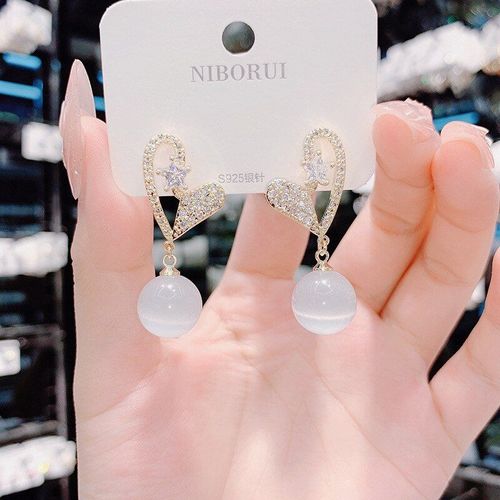 Boucles D'oreilles Rondes Transparentes En Résine Opale, Bijoux En Acrylique, Pendentif, Amour, Mode Simple, Personnalité, Cadeau Pour Femmes, 2021