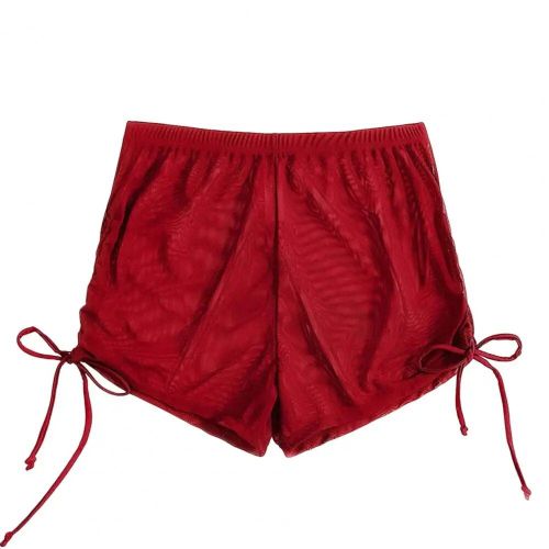 Short De Plage En Maille Transparente Pour Femme,Cover-Up Pour Les Maillots De Bain,Cordon De Serrage