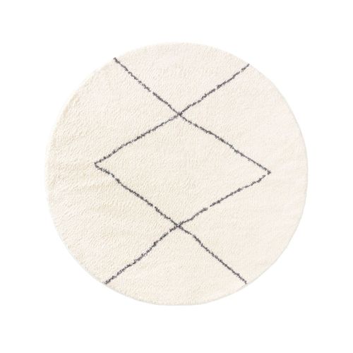 Benuta Trends Tapis À Poils Longs Rond Benno Crème Diamètre 160 Cm Rond