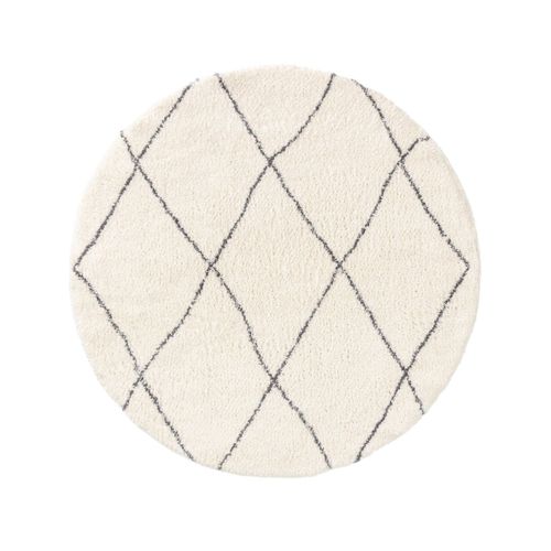 Benuta Trends Tapis À Poils Longs Rond Benno Crème Diamètre 160 Cm Rond