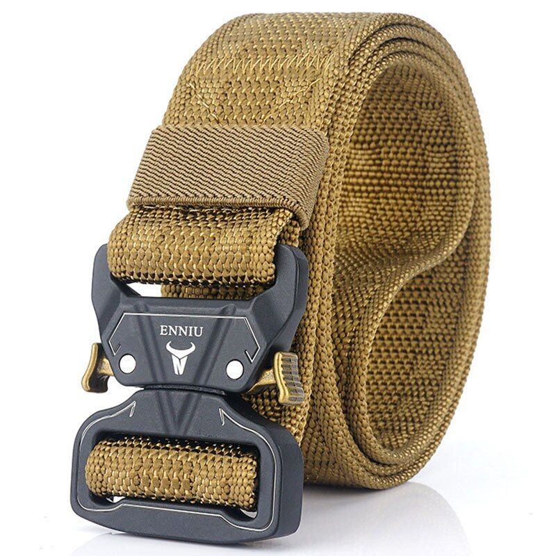 Wolf Brown 125cm -Ceinture De Sport Tactique Officielle Pour Hommes,3mm,En Nylon Véritable Souple,Militaire,En Métal Dur,À Bouc