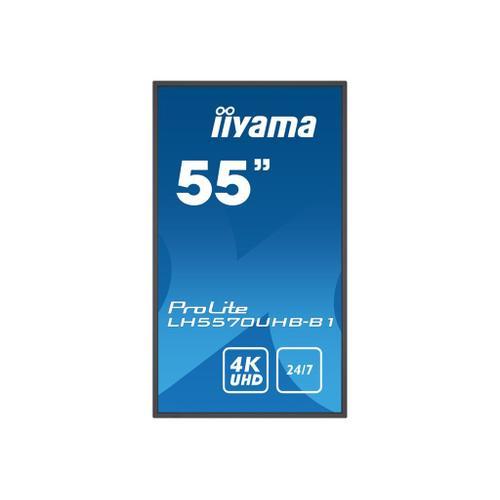 iiyama ProLite LH5570UHB-B1 - Classe de diagonale 55" (54.6" visualisable) écran LCD rétro-éclairé par LED - signalisation numérique - 4K UHD (2160p) 3840 x 2160 - noir mat