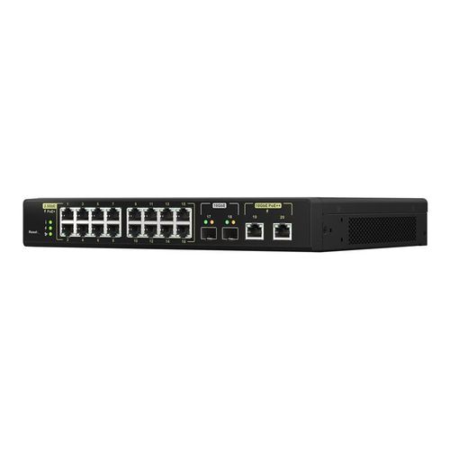 QNAP QSW-M2116P-2T2S - Commutateur - Géré - 16 x 100/1000/2.5G (PoE+) + 2 x 10 Gigabit SFP+ + 2 x 100/1000/2.5/5/10G (PoE++) - de bureau, Montable sur rack - PoE++ (280 W)