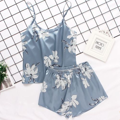 Ensemble Pyjama En Satin De Soie Et Dentelle Pour Femme,Lingerie Deux Pièces,Gilet Et Short