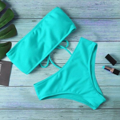 Bikini Taille Haute Sans Bretelles Pour Femme,Maillot De Bain Sexy,Rembourré,Monokin,Pur,2022