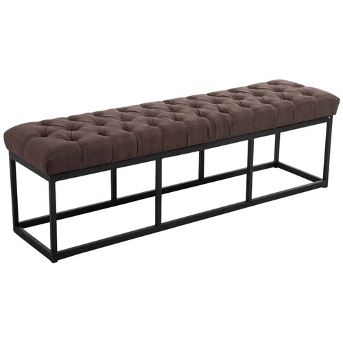 Banquette Avec Pieds En Métal Assise En Tissu Marron