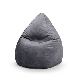 Pouf Poire Aspect Cuir Vielli Gris 80x130