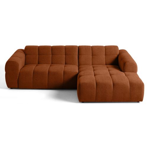 Canapé D'angle Droit 4 Places En Tissu Texturé Rouille