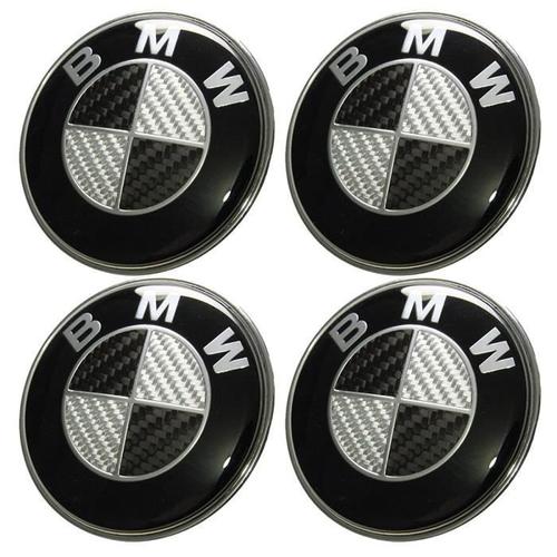 Lot De 4 Cache Moyeu Carbone Bmw 68mm Ms47 Fr