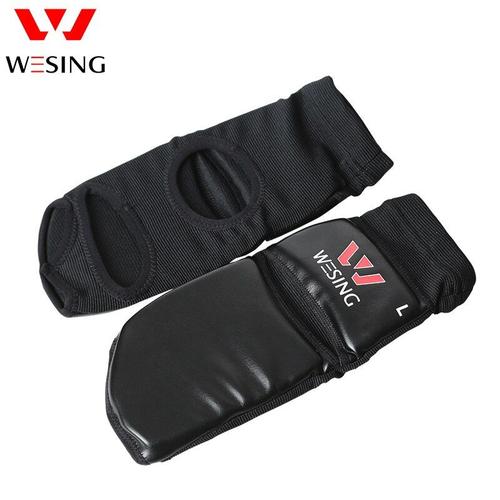 Noir S -Protège Pieds En Cuir Pu De Grande Taille Pour Wushu Sanda Muay Thai Entraînement De Boxe