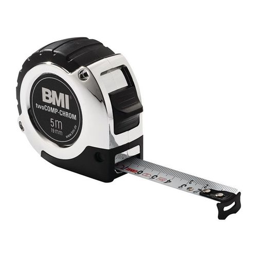 Mètre-ruban de poche chrome longueur 2 m largeur 16 mm mm/cm EG II plastique automatique plastique Automatic BMI
