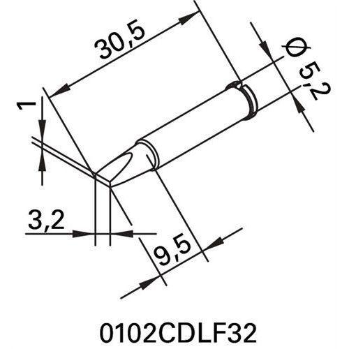 Panne série 102 en forme de burin largeur 32 mm 0102 CDLF32/SB ERSA