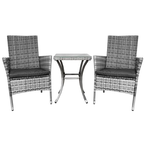Jardí Set Bistro Rotin Gris Clair